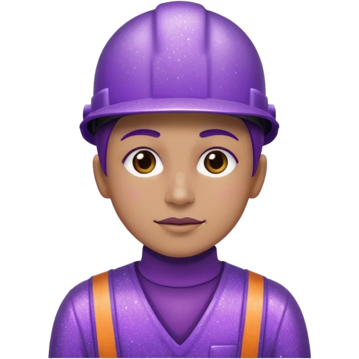 industrial worker wearing glitter purple glittery clothes emoji