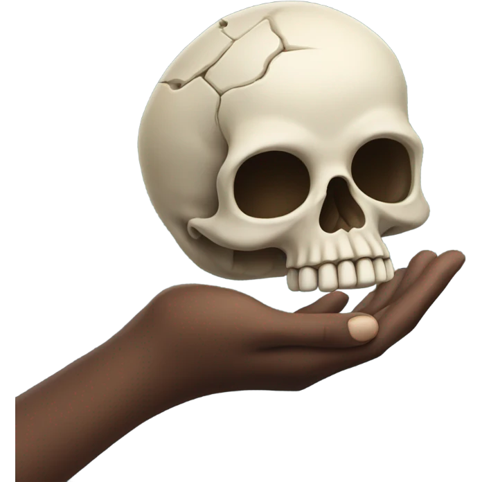 Hand holding skull emoji