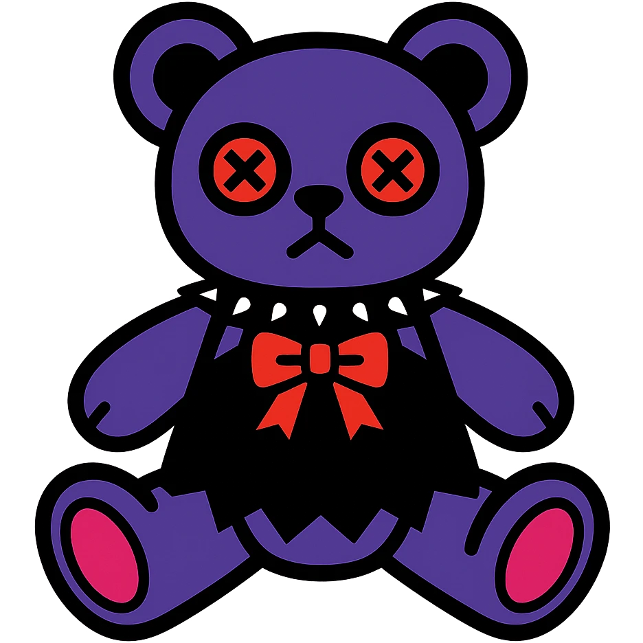 gothic teddy bear emoji