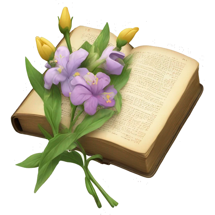 Holy bible with flowers emoji