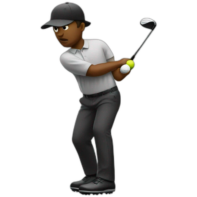 Noir qui fait du golf emoji