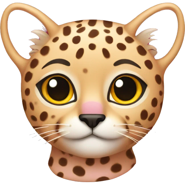 a pink cheetah cat emoji