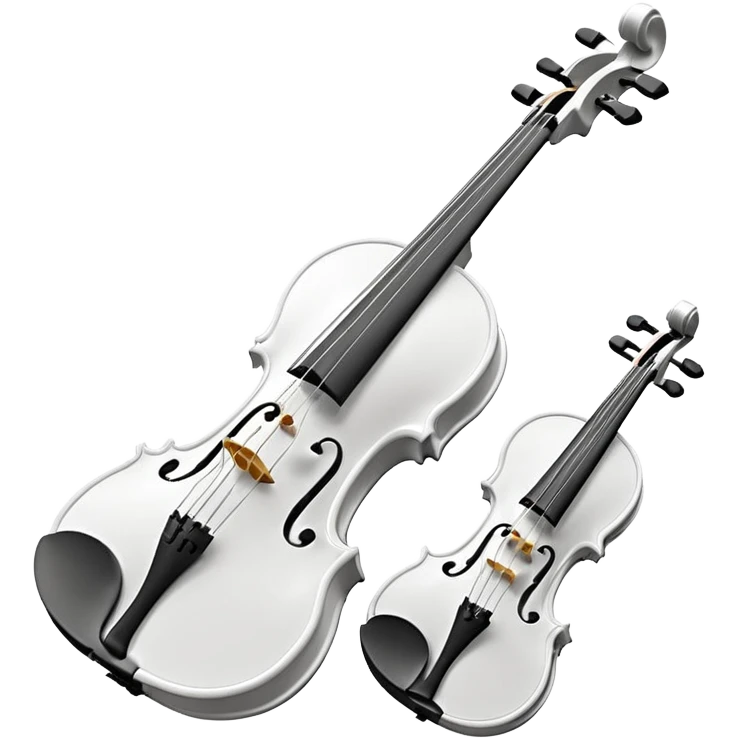A pure white violin, sleek and elegant, animated style, soft glow, premium 3D-like shading, high resolution, minimalistic background, cheerful and visually appealing, perfect for Telegram emoji or sticker emoji