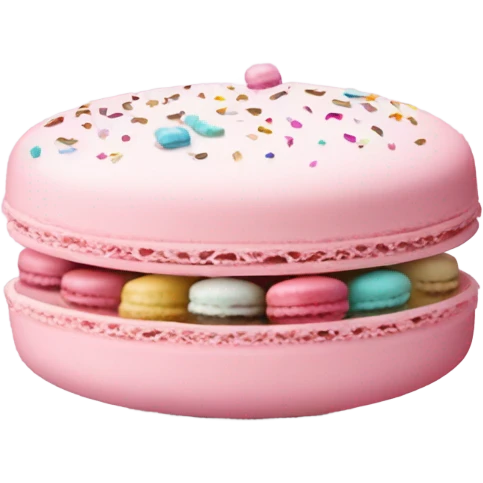 Macaron with sprinkles that have Chanel symbol emoji