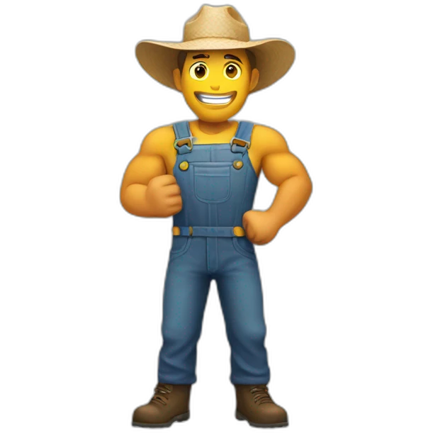 Flexing farmer emoji