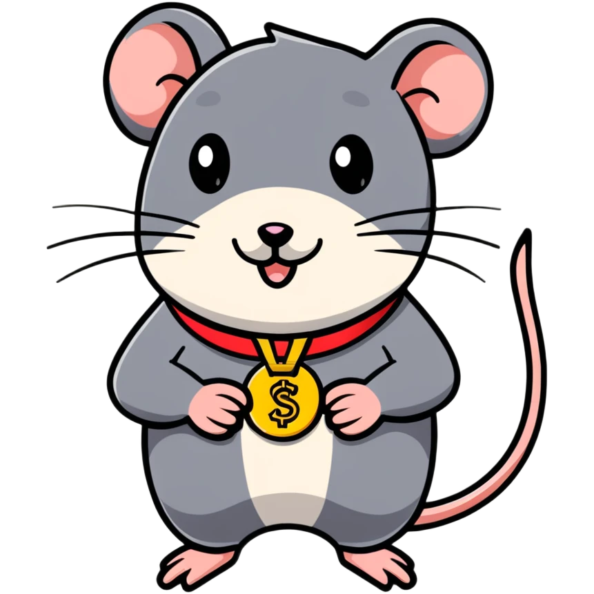 rat with a gold medal and ribbon emoji