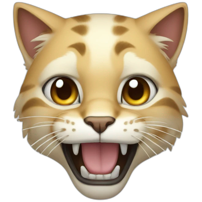 Cat with sabertooth teeth emoji
