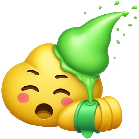 yellow emoji face vomiting projectile funny emoji