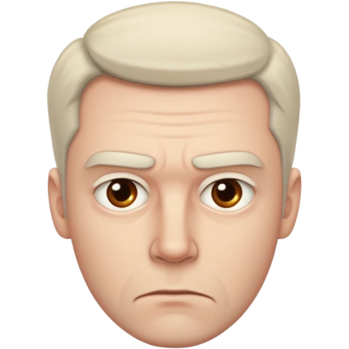 a white man with a suspicious look emoji