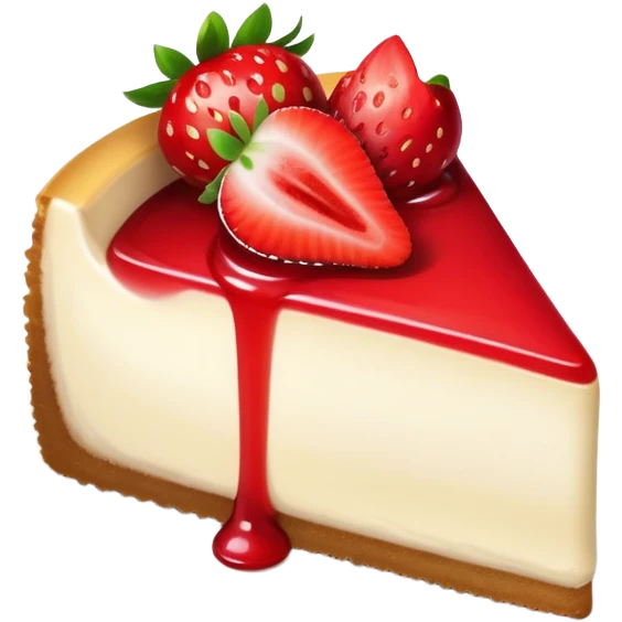 slice of cheesecake with strawberry topping emoji
