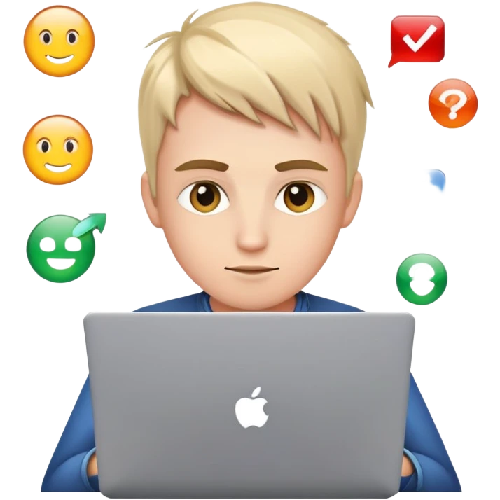 cool developer with laptop and code symbols emoji