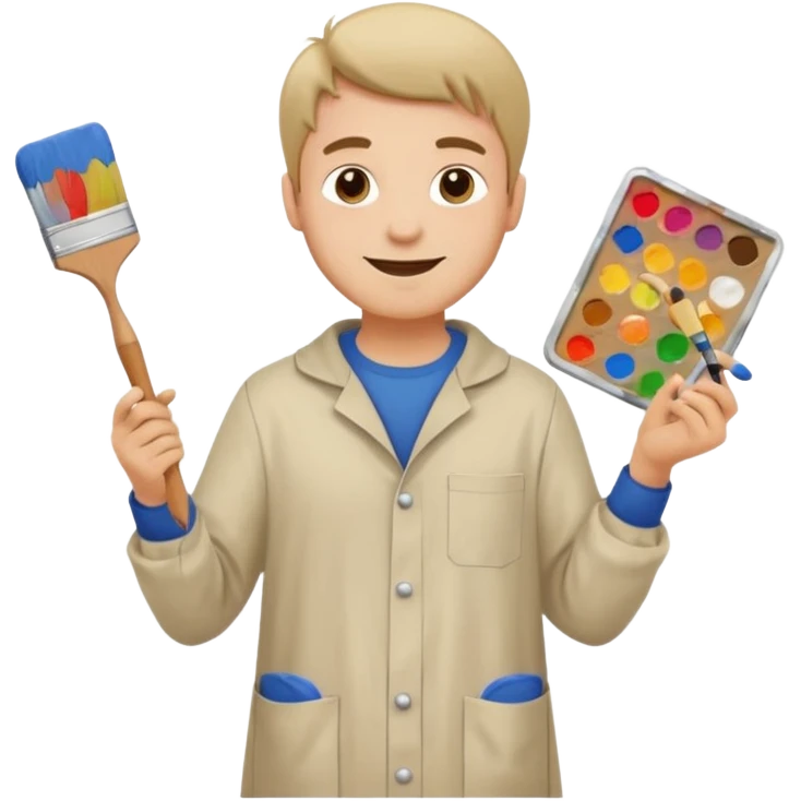 happy man painting a picture full body emoji