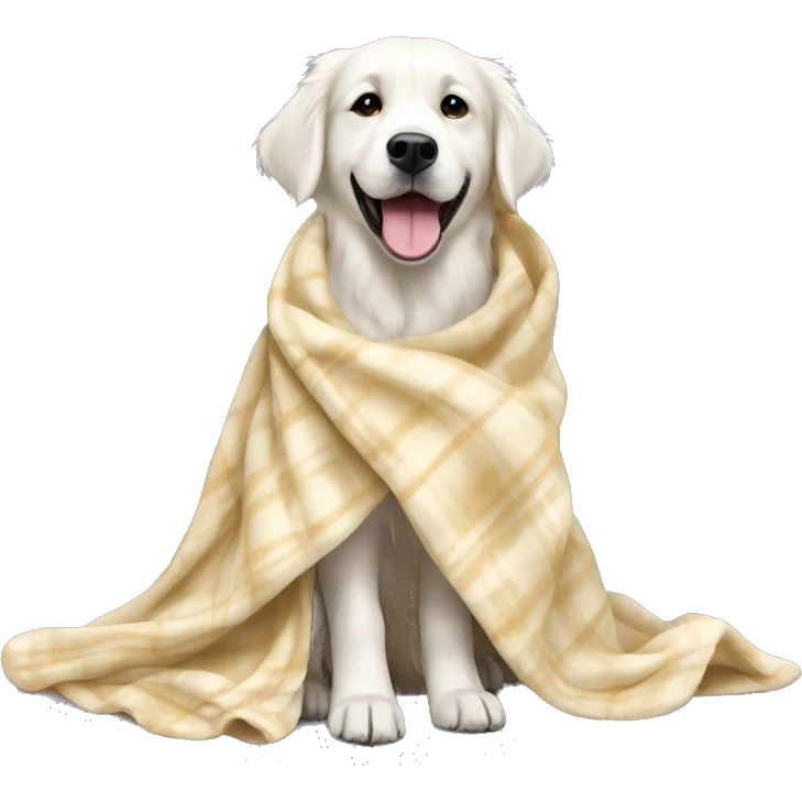 White Golden retriver with blanket emoji