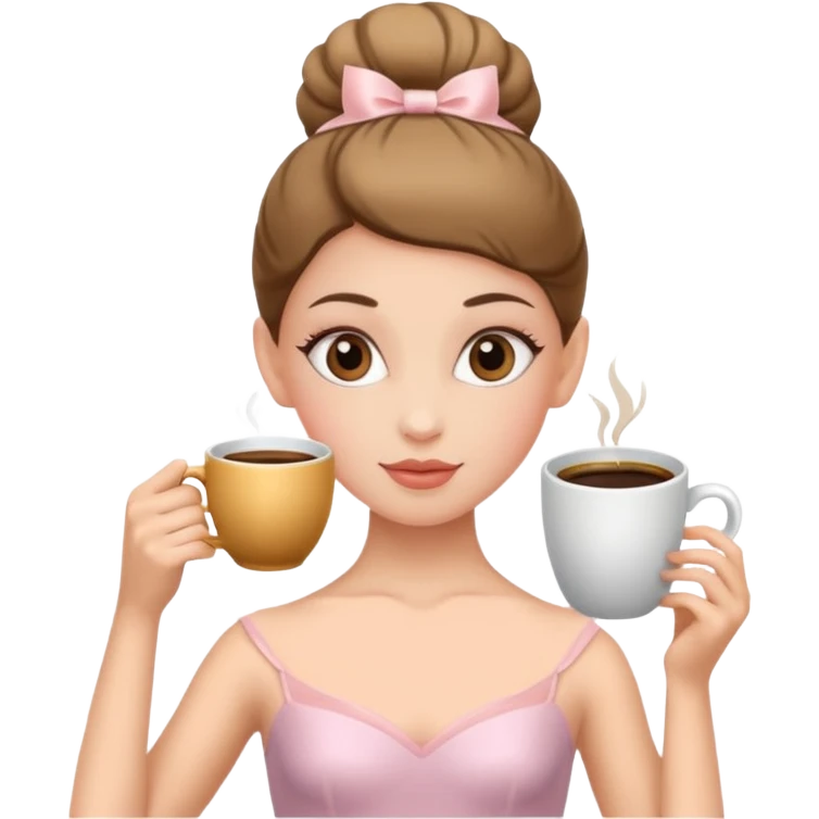 Bailarina con cabeza de taza de café  emoji