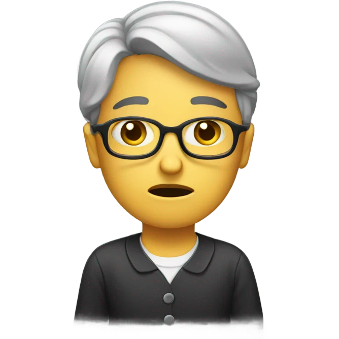 Sad librarian with tears emoji