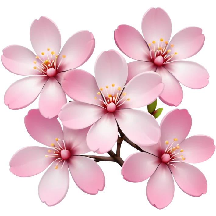 white sakura with a pink gradient emoji