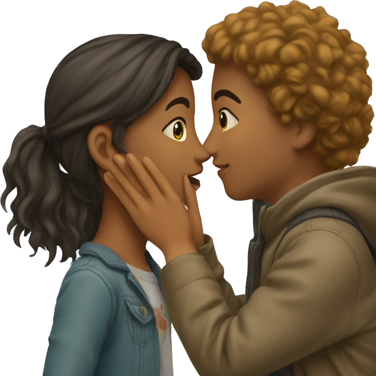 Girl kiss a boy  emoji