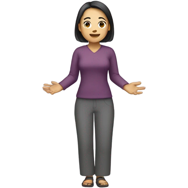 Asian woman (full-body) (both arms raised) emoji
