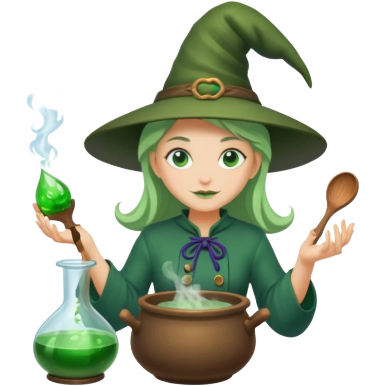 green witch cooking potion emoji