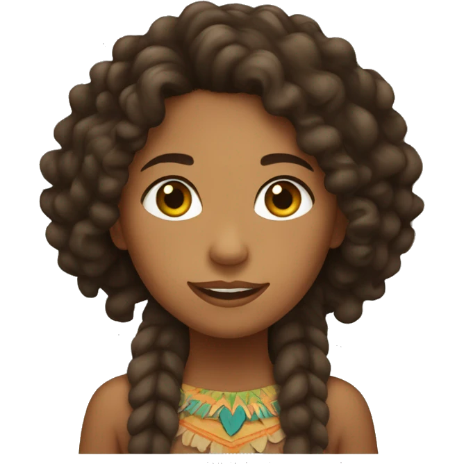 A brown kalinago girl with curly hair  emoji