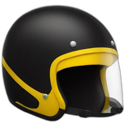 bikerhelmet black and yellow emoji