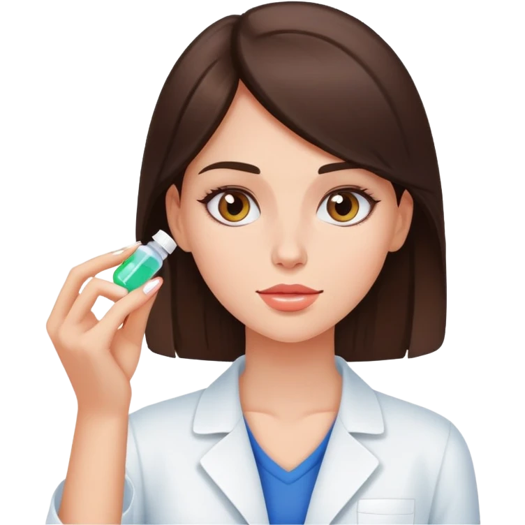 Beautiful fit brunette girl taking pills  emoji