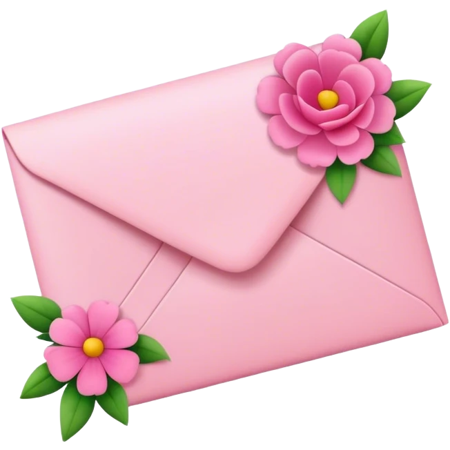 pink Love letter with flowers  emoji
