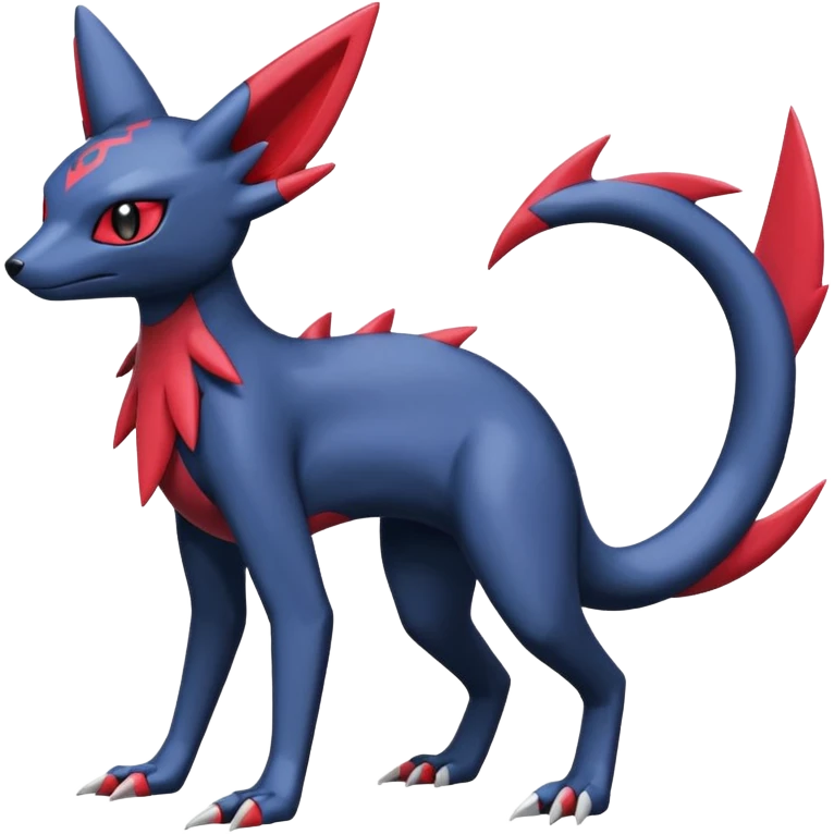 Sneasel-Weavile-Salandit-Zangoose-Genesect-Umbreon-fusion-hybrid, full body emoji