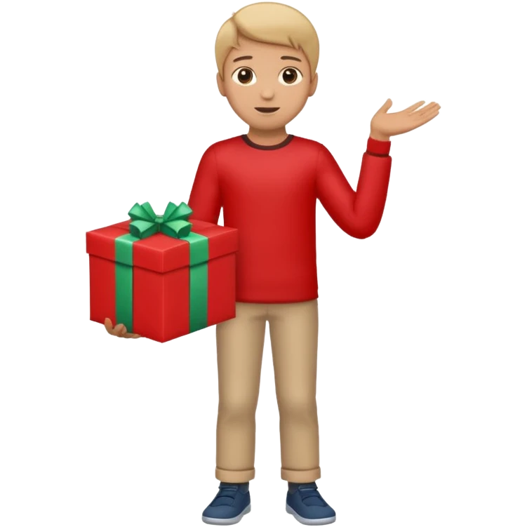 full body boy extending hand to receive a present. emoji
