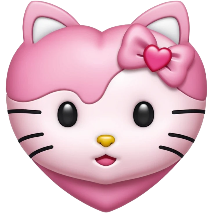 hello kitty heart`closed mouth emoji