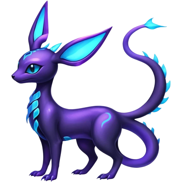 Shiny Ethereal Celestial Futuristic Salandit-Umbreon-Espeon-Hybrid (Full body) emoji