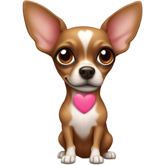 Skinny brownChihuahua with a heart  emoji
