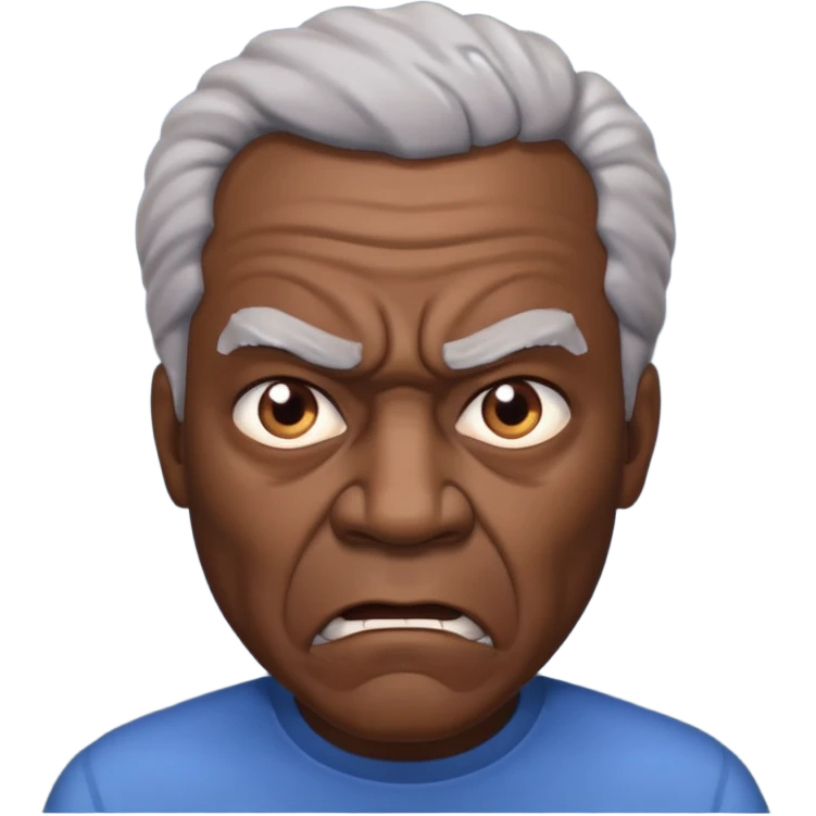 Older black angry  vulture looking to front emoji