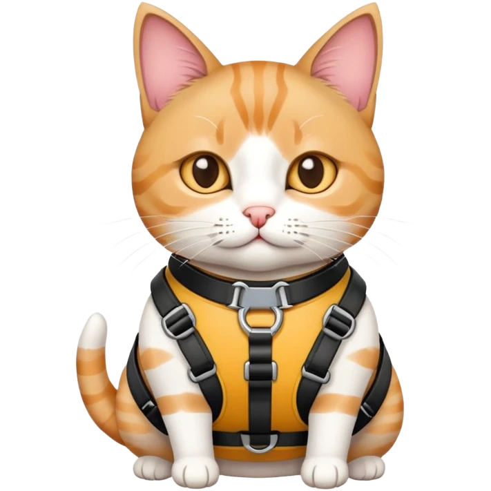 Cat with a chest harness emoji