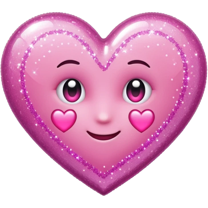 Shimmery glitter heart emoji emoji
