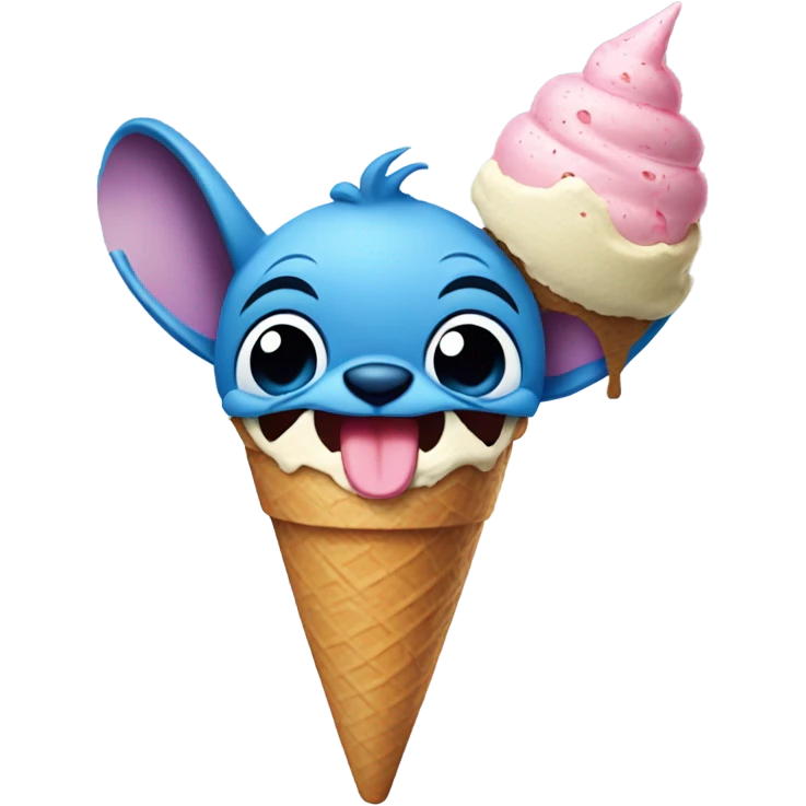 Stitch eating ice cream emoji