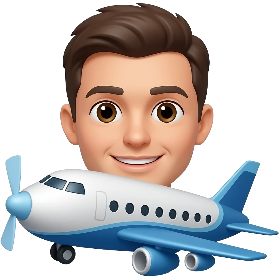 Человек с игрушечным самолетом emoji