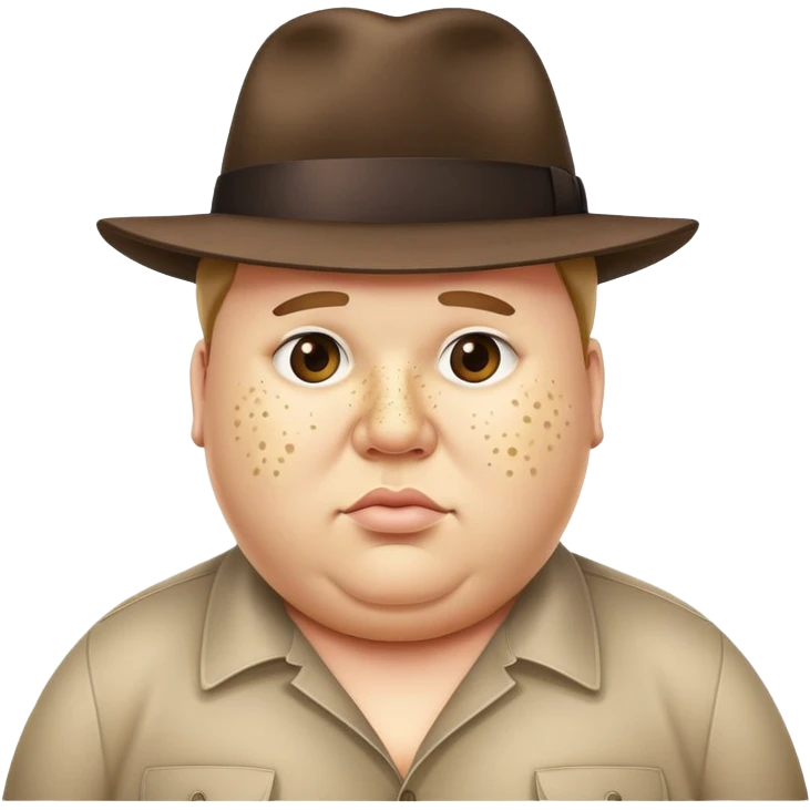 A really obese man wearing a fedora and covered in pimples emoji