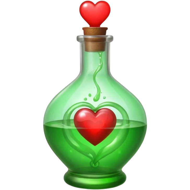 green potion and heart emoji