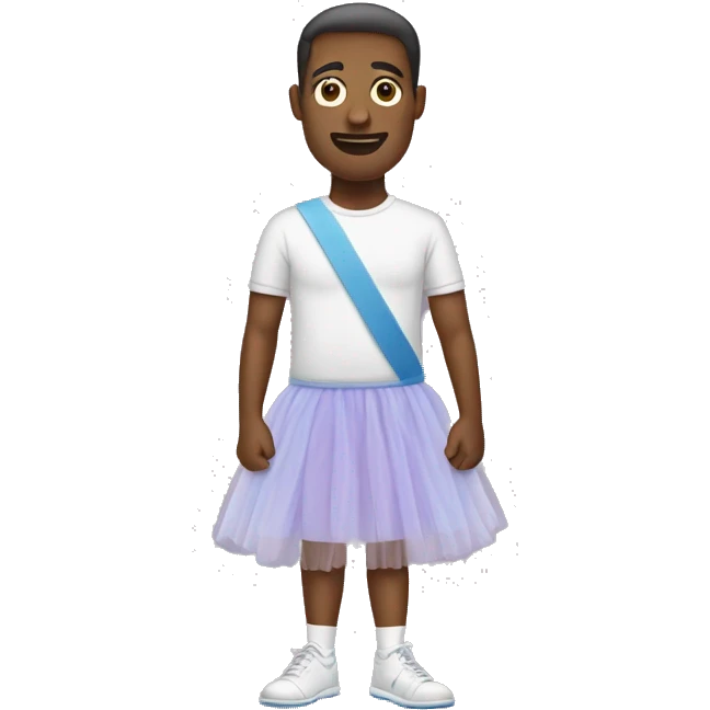 Grown man wearing tutu emoji