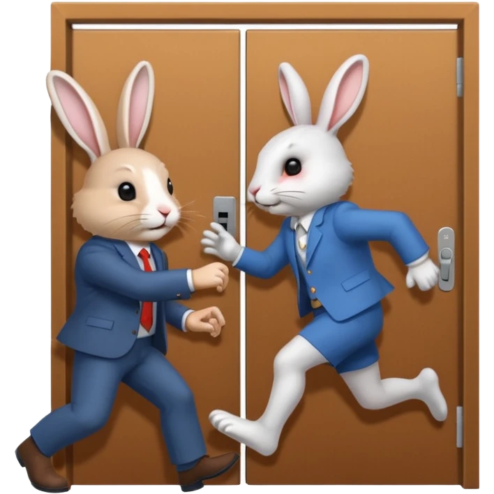 I want the alliance leader to kick me out of the alliance and close the door, so that they both look like rabbits.استیکرش با متن کیبورد باشه emoji