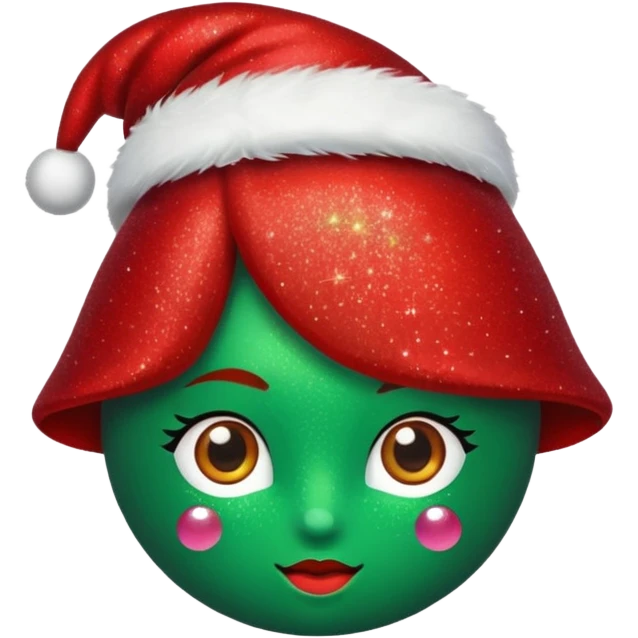 glitter red and green lupa emoji