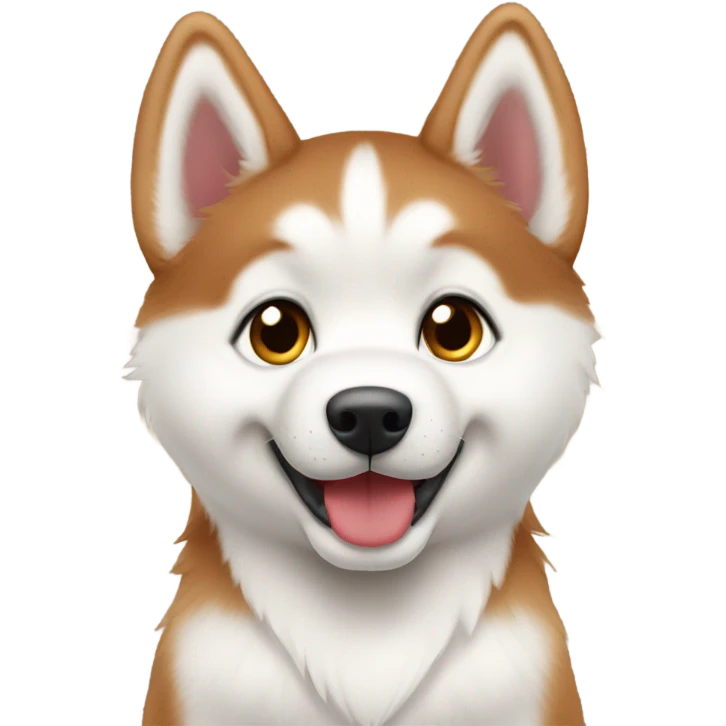 Red Siberian husky puppy sitting emoji