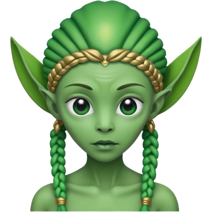 alien with braided hair emoji