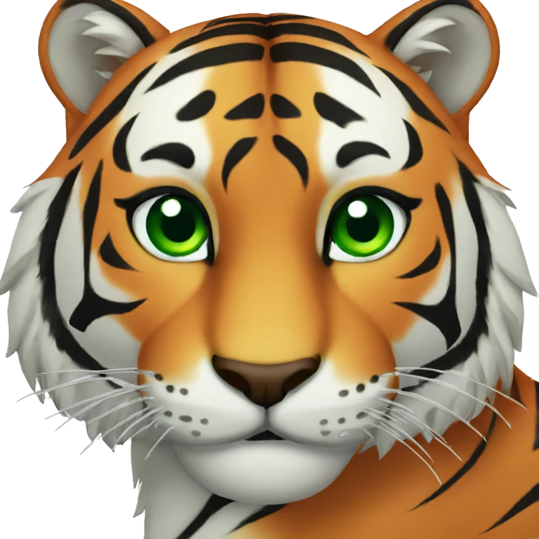 Tiger with green eyes emoji