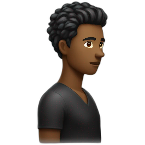 Noir cheveux court emoji