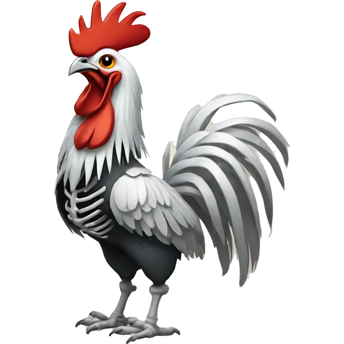 Skeleton rooster emoji