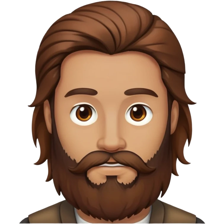 man long brown hair and beard emoji