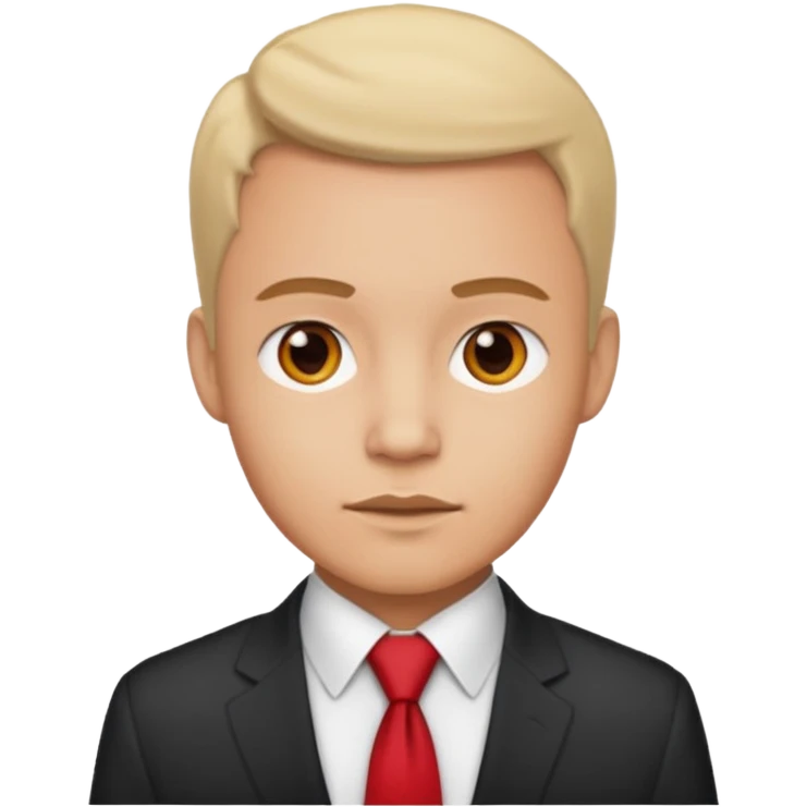 man in white shirt, having red tie emoji