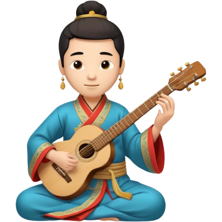 ancient chinese play guitar emoji